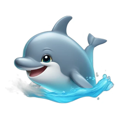 Cute little Smiling Dolphin sticker