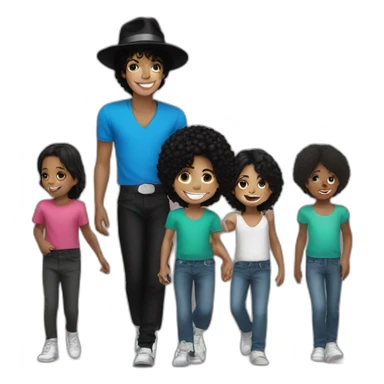 Michael Jackson with kids sticker
