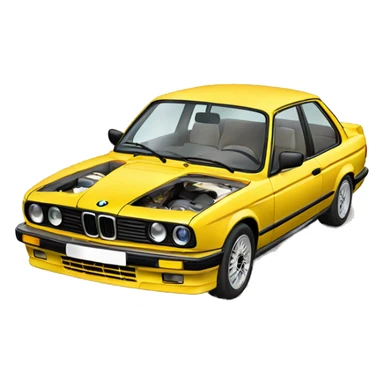 rotten yellow bmw e30 sticker
