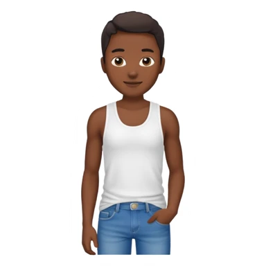 Un personnage noir avec un débardeur blanc et un jean 👖  sticker