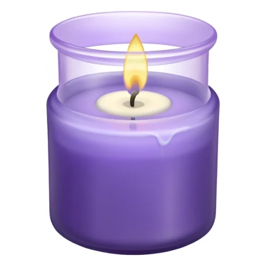 Lavender candle – purple wax in frosted glass jar with lavender flower inside sticker
