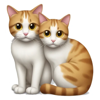 two cats have eaten too much and are sitting in an embrace sticker