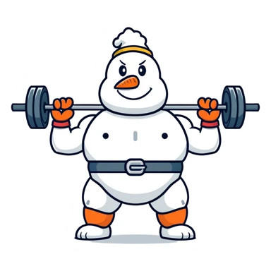 Buff man snowman sticker