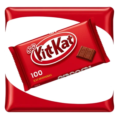 Draw a KitKat bar in its red wrapper with bold white logo. sticker