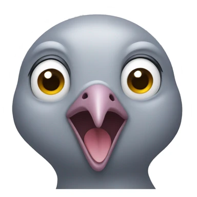 pigeon face with big smile sticker