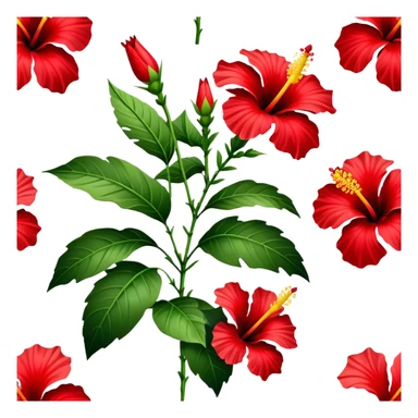 single Hawaiian hibiscus, straight stem sticker