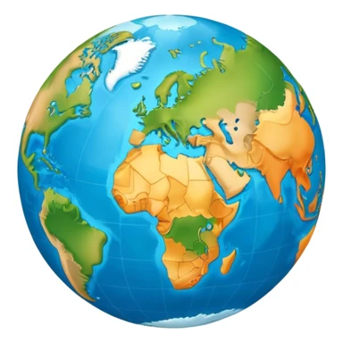 Earth globe showing continents and oceans sticker