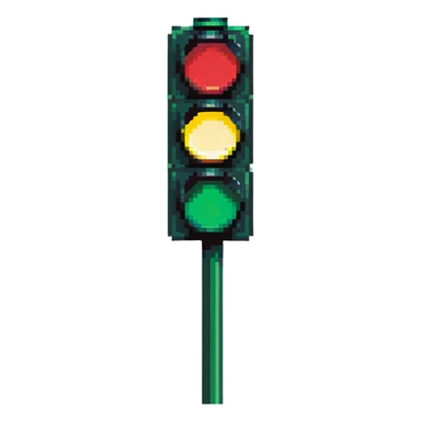 green stoplight traffic signal with bright green light sticker