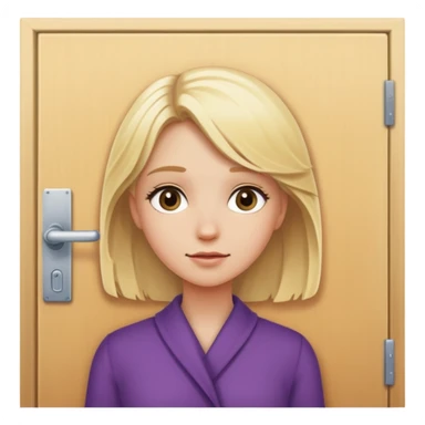 Blonde Girl closed in doors sticker