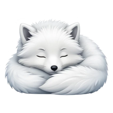 fluffy arctic fox sleeping sticker