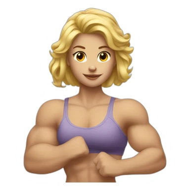 Strong muscle arm blonde girl sticker