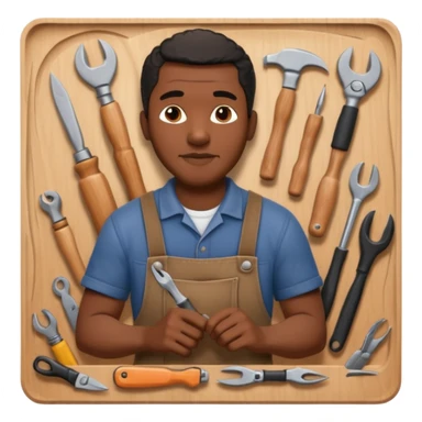 Wood Carving Craftsman black man sticker