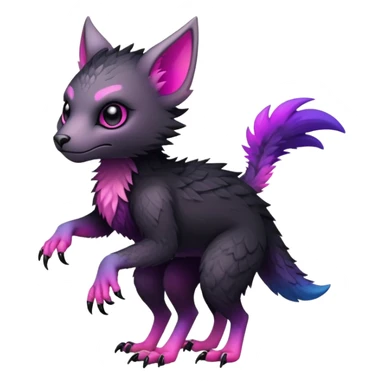 Cool Edgy Black-pink-purple-gradient Trico-animal-creature full body sticker