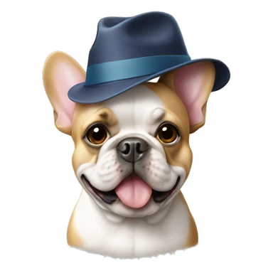 Frenchie wearing hat sticker