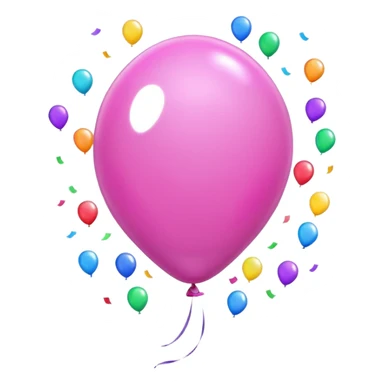 a pink balloon, confetti sticker