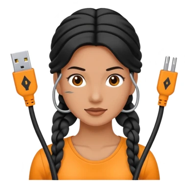 Woman as a extension cord sticker
