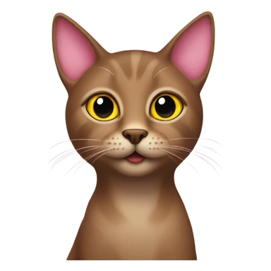 Brown Cat with yellow eyes and pink nose sticker
