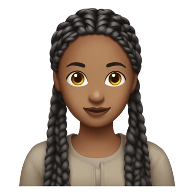 Girl with tight box braids on head sticker