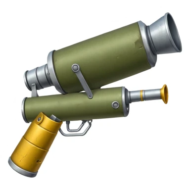 olive-colored two-handled shoulder-mounted rocket launcher sticker