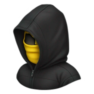 cagoule noir sticker