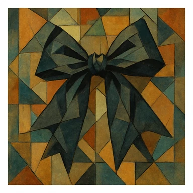 gothic bow in cubist abstraction style sticker