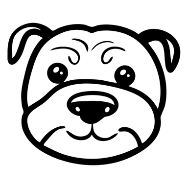 bulldog face with wrinkles sticker