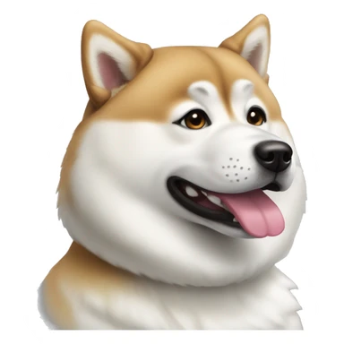 White Akita bring silly sticker