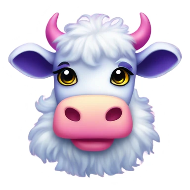 Lisa frank glitter fluffy cow sticker