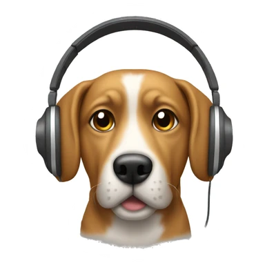 A dog waering headphones  sticker