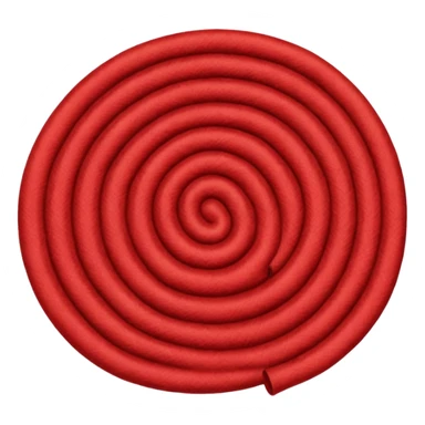  A full red rug, rolled up sticker