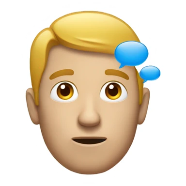 A man thinking with a thinking bubble sticker
