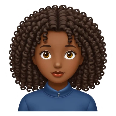 Girl with dark skin and curly hair  sticker
