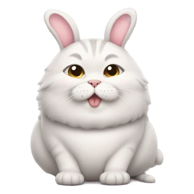 Fat cute cat wearing bunny costume sticker