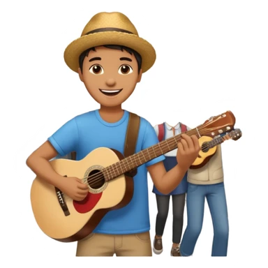 Street Musician + fan photo + crowd, Street Memories. sticker