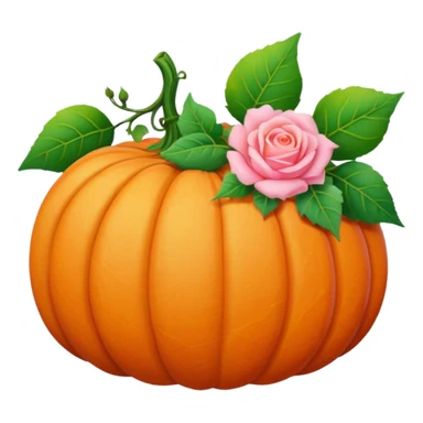pastel pumpkin with roses and leaves sticker