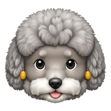 gray miniature poodle face sticker