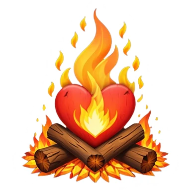 Campfire heart sticker