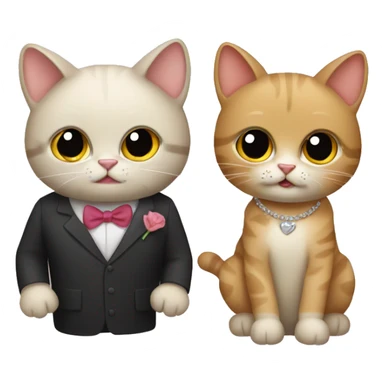 two cats dressed up for a date sticker
