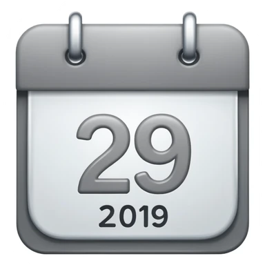 grey date calendar with number 29 sticker