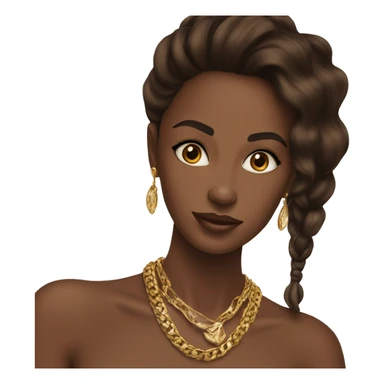gold jewlery on brunette with brown skin sticker