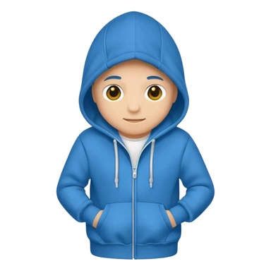 hoodie blu simple, dont add laces and no face ore smile sticker