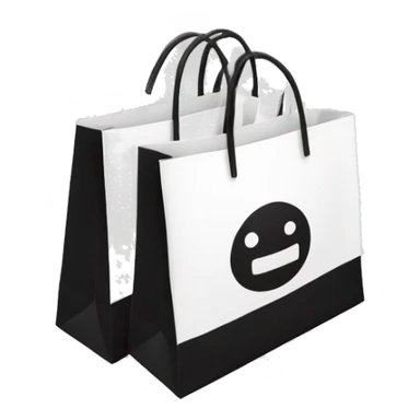 Black and white shopping bags sticker