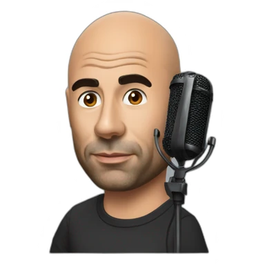 Joe Rogan podcast with a microphone sticker
