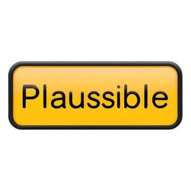 MythBusters inspired sign with the word 'Plausible' in bold letters, Apple iOS emoji style sticker