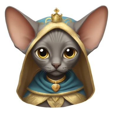 sphinx cat with a royal fuzzy cloak  sticker