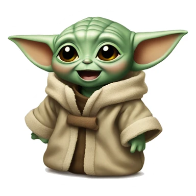 Baby Yoda smiles with open mouth sticker