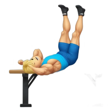 blond muscular man with a blue shirt doing a one arm handstand on a bar sticker