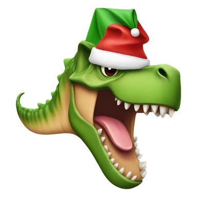 Dinosaur with Christmas cap sticker