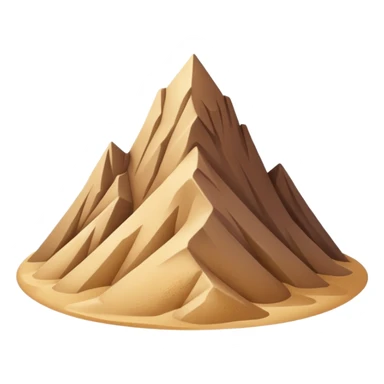 desert mountain with sand-like texture, sharp peak, emoji style, no extra objects sticker