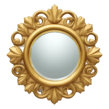 ornate round golden mirror with twinkles sticker